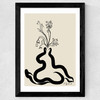 Inky Flowers Wide Black Frame