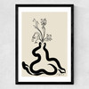Inky Flowers Medium Black Frame