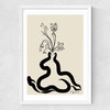 Inky Flowers Medium White Frame