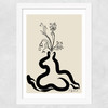 Inky Flowers Wide White Frame