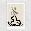 Inky Flowers Narrow White Frame