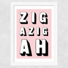 Zigazigah Pink Wide White Frame