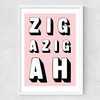 Zigazigah Pink Medium White Frame