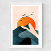 Sunset Mountain Medium White Frame