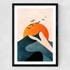 Sunset Mountain Medium Black Frame