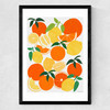 Orange and Lemon Harvest Medium Black Frame