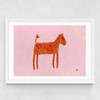 Orange Zebra Medium White Frame