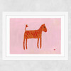 Orange Zebra Wide White Frame