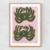 Two Green Crabs Narrow Oak Frame