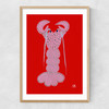 Pink Lobster Narrow Oak Frame