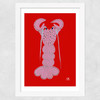 Pink Lobster Wide White Frame