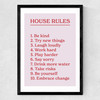 House Rules by The Native State Medium Black Frame