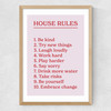 House Rules by The Native State Medium Oak Frame
