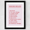 House Rules by The Native State Wide Black Frame