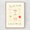 Summer Cocktails Narrow Oak Frame