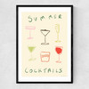 Summer Cocktails Narrow Black Frame