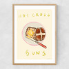 Hot Cross Bun Narrow Oak Frame