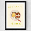 Hot Cross Bun Wide Black Frame