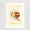 Hot Cross Bun Narrow White Frame