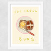 Hot Cross Bun Wide White Frame