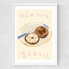 New York Bagels Medium White Frame