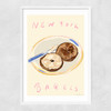 New York Bagels Narrow White Frame