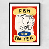 Fish For Tea Narrow Black Frame