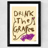 Drink The Grapes Wide Black Frame