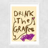 Drink The Grapes Narrow White Frame
