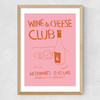Wine and Cheese Club Medium Oak Frame