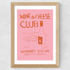 Wine and Cheese Club Wide Oak Frame
