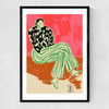 Calm Woman Narrow Black Frame