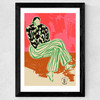 Calm Woman Wide Black Frame