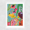 Colourful Flowers Meditation Narrow White Frame