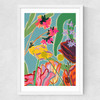 Colourful Flowers Meditation Medium White Frame