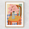 Flowers On A Chair Narrow Oak Frame