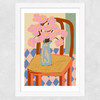 Flowers On A Chair Wide White Frame