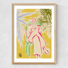 Reading Among Palm Trees Medium Oak Frame