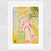 Reading Among Palm Trees Wide White Frame