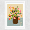 Tulips Vase Wide White Frame