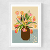 Tulips Vase Medium White Frame