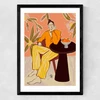 Woman With Oranges Medium Black Frame