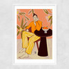 Woman With Oranges Narrow White Frame
