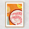 Giant Prawns and Vinho Verde Narrow Oak Frame