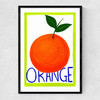 Large Orange Narrow Black Frame
