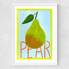 Large Pear Medium White Frame