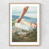 Waves Roller - Sea waves rolling pin Narrow Oak Frame