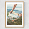 Waves Roller - Sea waves rolling pin Medium Oak Frame