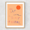 Eat Swim Sleep Repeat Narrow Oak Frame