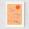 Eat Swim Sleep Repeat Medium White Frame